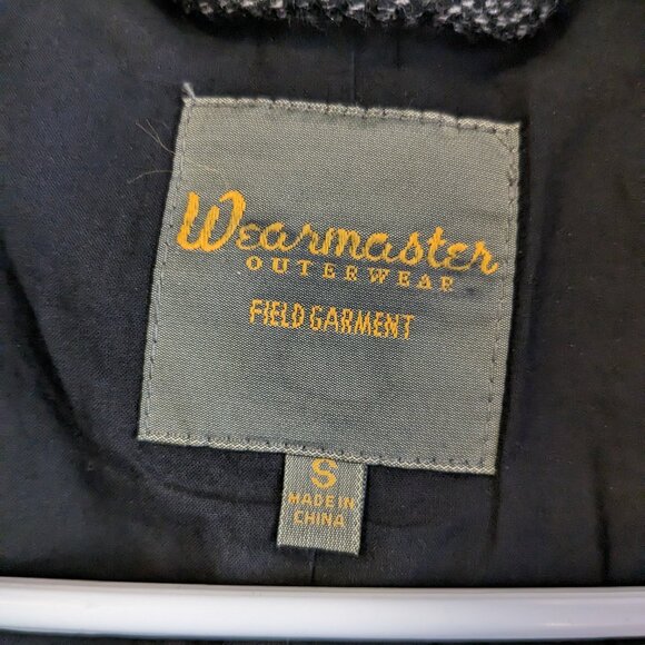 Wearmaster Outerwear Size Small Field Jacket Black Wool Blend Hooded Full Zip - Picture 12 of 14